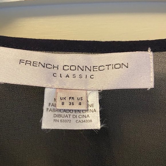 French Connection Classic Sheer / Semi-Sheer Navy Blouse - Picture 5 of 5